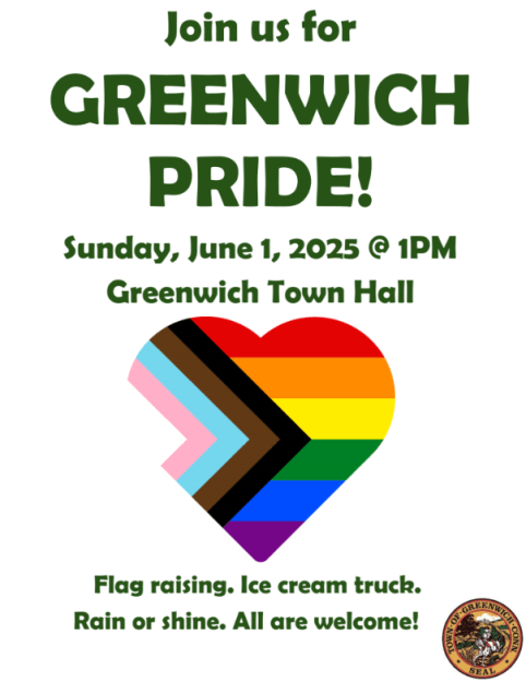 Greenwich Celebrates LGBTQ+ Pride 2025on Sunday, June 1 at Town&nbsp;Hall