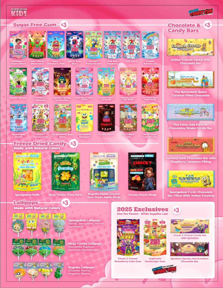 Bubblegum Kids Brings Vegan sugar-free Nostalgic Treats and Pop Culture Confectionery to New York Comic&nbsp;Con